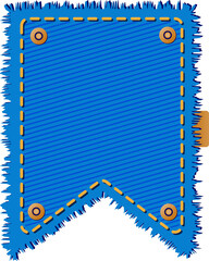 Blue Jean Denim Patch, Flag Label

