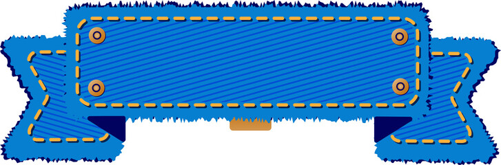 Blue Jean Denim Patch, Ribbon Label

