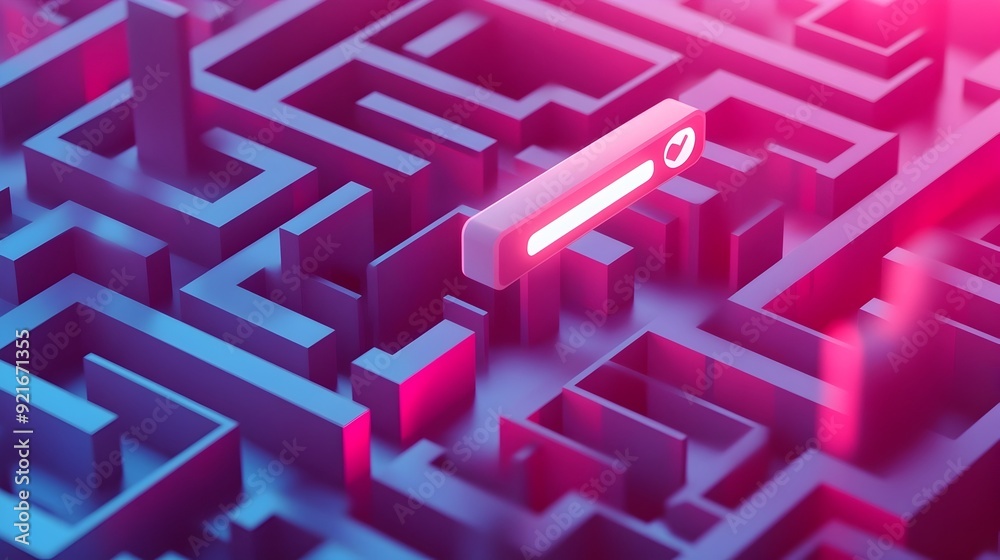 Aufkleber Navigating the Digital Maze A Guiding Search Bar Illuminates the Path Forward