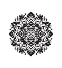 mandala vector style,silhouette vector,black and white color