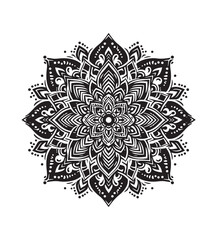 mandala vector style,silhouette vector,black and white color