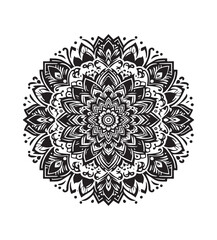 mandala vector style,silhouette vector,black and white color