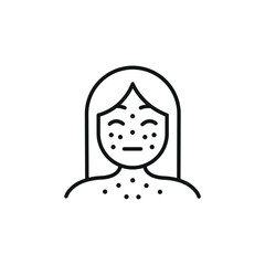 Allergic skin reaction icon. Simple allergic reaction icon for social media, app, and web design. Vector illustration.