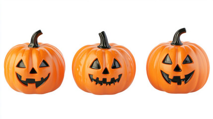 collection halloween pumpkin isolated on white background.