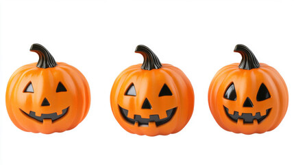 collection halloween pumpkin isolated on white background.