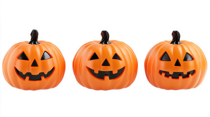 collection halloween pumpkin isolated on white background.