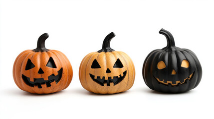 Fototapeta premium collection halloween pumpkin isolated on white background.