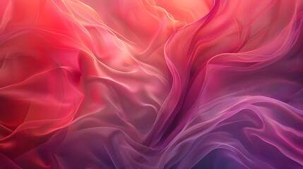Obraz premium Abstract wave in iridescent neon-rainbow shades, pink, purple, red, blue. Waves of smoke or fabric flying in the wind. Iridescent fabric, holographic texture. Banner background with space for text