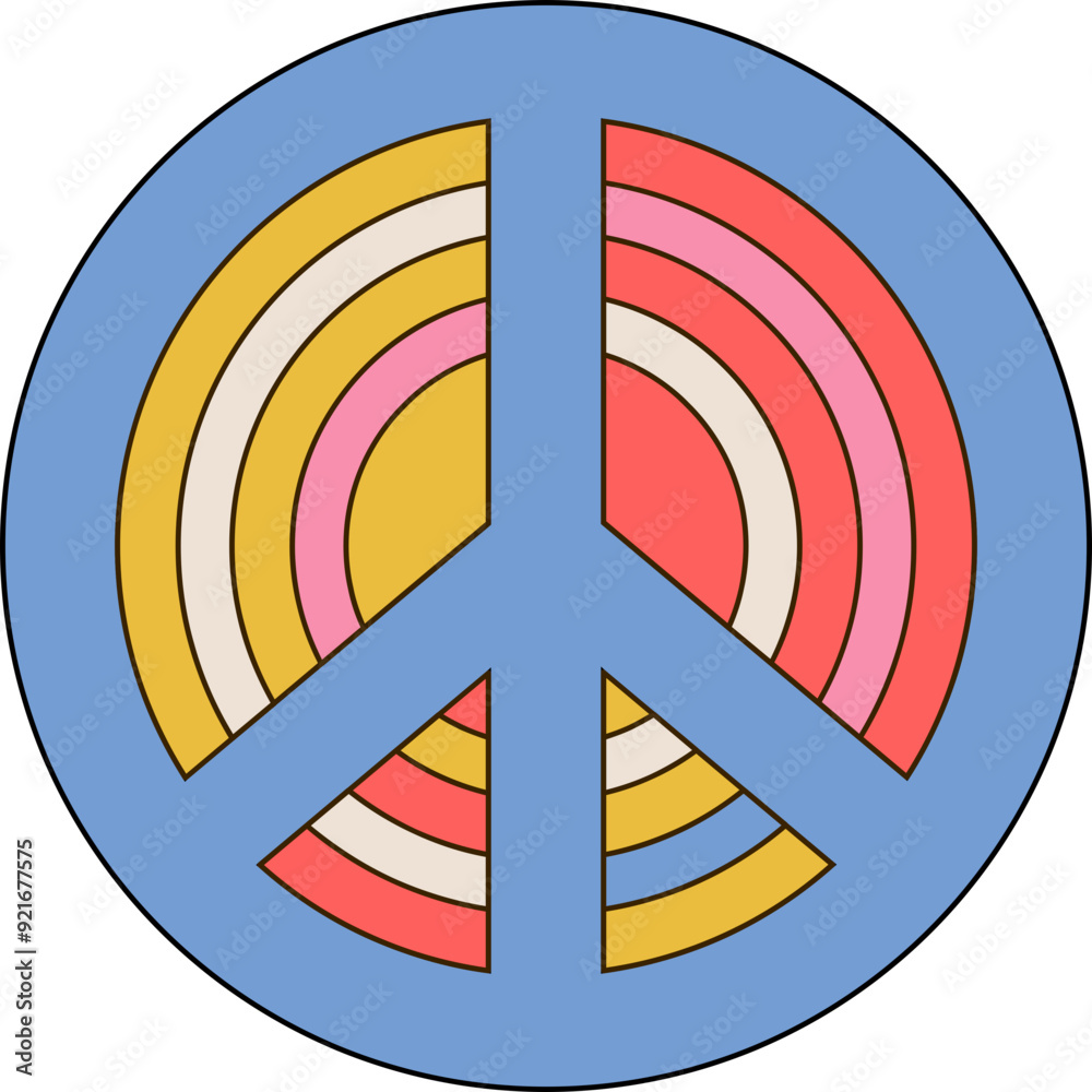 Poster retro peace sign