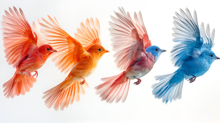 Obraz premium a group of colourful birds flying