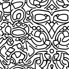 seamless pattern, Minimalist geometric pattern with simple lines and dots in a repeating sequence