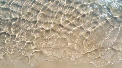 Aerial perspective of smooth, clean beach sand with subtle natural patterns