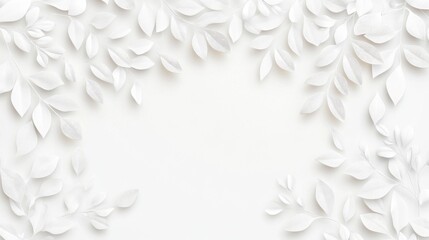 Delicate Floral Leaf Shadows Overlay on White Background for Elegant Designs