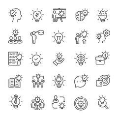 Idea thin line icons collection. Editable stroke. For website marketing design, logo, app, template, ui, etc. Vector illustration.