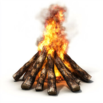 campfire, bonfire isolated on a transparent background