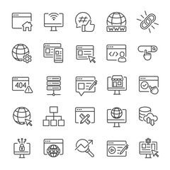 Website thin line icons collection. Editable stroke. For website marketing design, logo, app, template, ui, etc. Vector illustration.