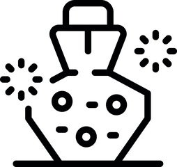 Line art icon of a nuclear explosion creating a shockwave