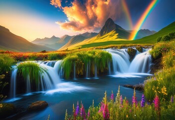 breathtaking landscapes showcasing vibrant natural wonders lush majestic crystal clear waters, scenery, nature, beauty, view, greenery, mountain, sky