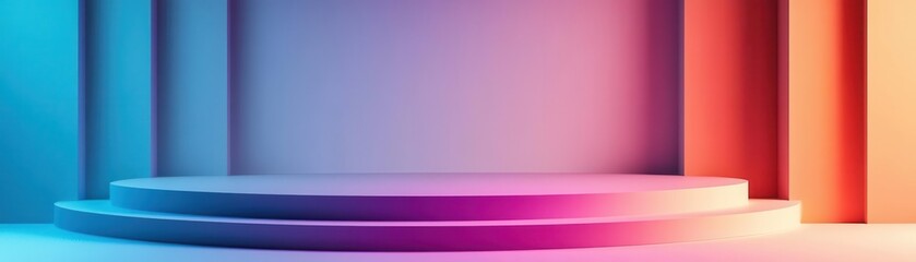 Fototapeta premium Podium with a soft gradient background, minimalist and sleek