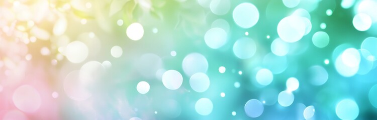 Abstract background with bokeh lights in soft pastel colors.