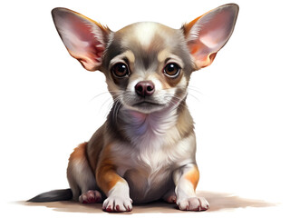 Obraz premium Chihuahua sit, full body, isolated on a transparent background