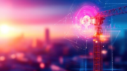 Obraz premium Future Construction Industry Trends - Technology, Economy and Innovation Concept Illustration with Copy Space