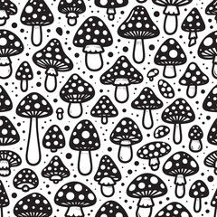 Mushroom Vector Pattern
