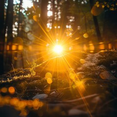 immersive viewpoint of glistening sunbeams flair