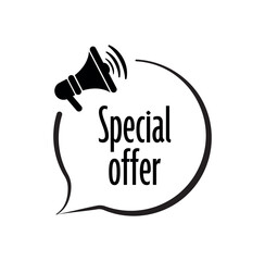 Special offer sign on white background