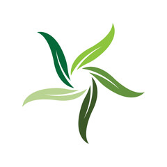 Green leaf logo vector template element symbol design