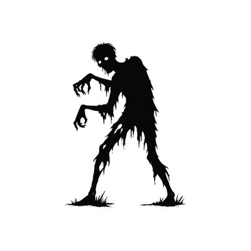 recommend clip art: Eerie Zombie Silhouette Vector for Halloween – Scary Undead Design Ideal for Haunted Graphics