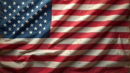 Close-up of the American flag with stars and stripes, showcasing the vibrant red, white, and blue colors. Perfect for patriotic themes, national pride, and USA-related content.