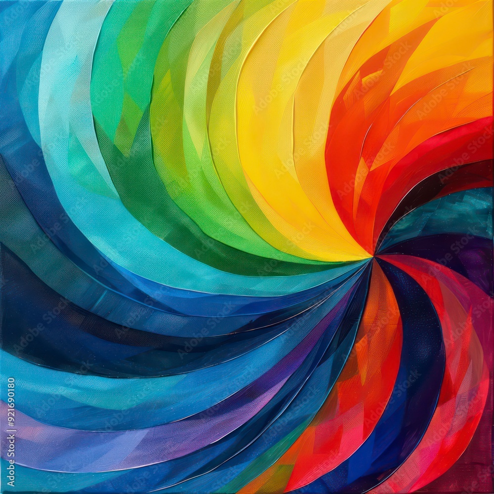 Poster vibrant abstract rainbow design on a seamless background