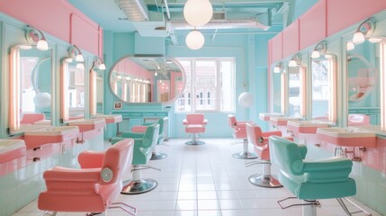 Pastel Colored Salon Interior