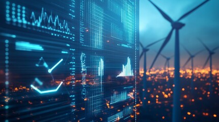 Fototapeta premium a futuristic energy display showing data and graphics