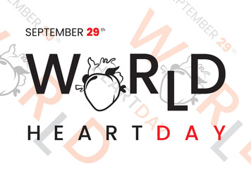 Illustration of world heart day, september 29th 