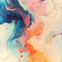 abstract colored symphony illustration with loose opalescent brushwork