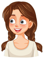 Smiling Girl with Braided Hair