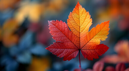 Red and Orange Autumn Leaf Macro Photography