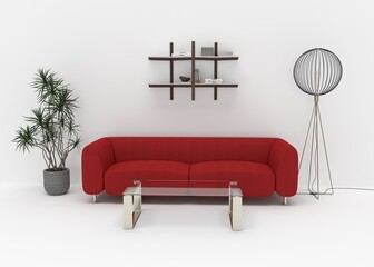 Modern Stylish Sofa Setup with White Background High Quality 3D Render.