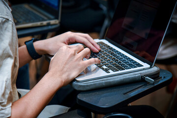 person working on laptop