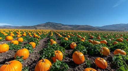 Pumpkin Patch in the Mountains - A Realistic Photo