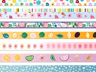 set of floral banners