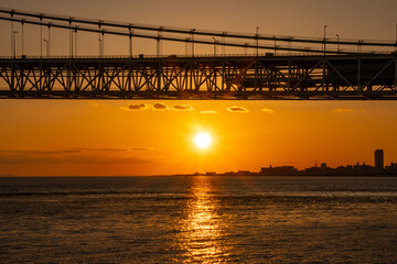 Fototapeta premium 明石海峡大橋・夕景