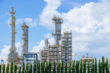 Petrochemical Petroleum Refinery Oil and Gas plant industrial complex building with Atmospheric...