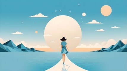 landscape with a women