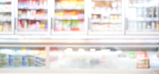 Blurred background, Blur prpduct shelf at grocery store banner, wallpaper, backdrop, business background