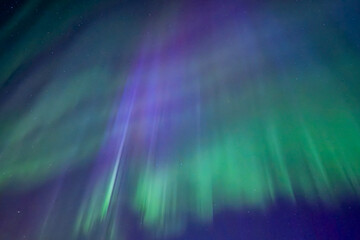 Northern lights dancing over dark sky