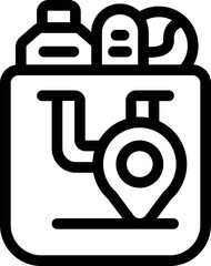 Icon representing the concept of ordering groceries online for delivery