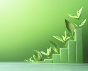 Strategic business planning, big growth concept, on green economic background, Dynamic colors, copy space for text , realistic photo high detailed